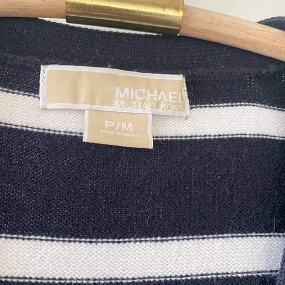 MICHAEL Michael Kors Striped Button front Angora Blend Cardigan MP - Picture 3 of 13
